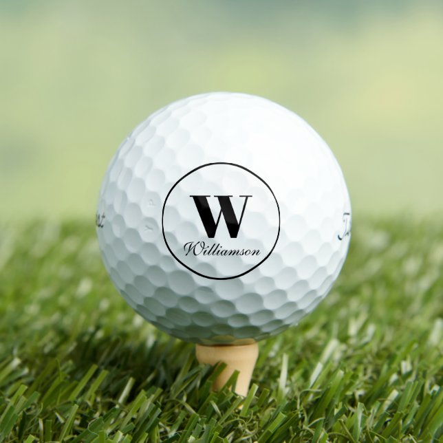 Personalized black script custom initial name golf balls (Insitu Tee)