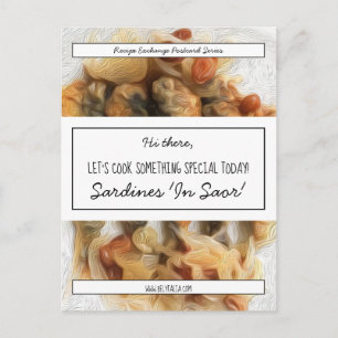 Personalized Black Script White Recipe Swap Postcard