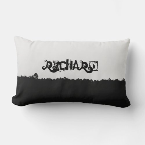 Personalized Black Shaded  Lumbar Pillow
