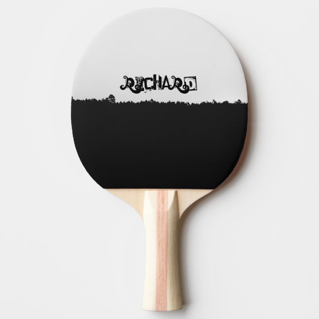 Personalized Black Shaded  Ping Pong Paddle (Front)