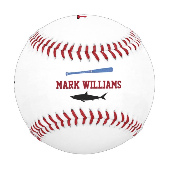 personalized black shark baseball (Back)