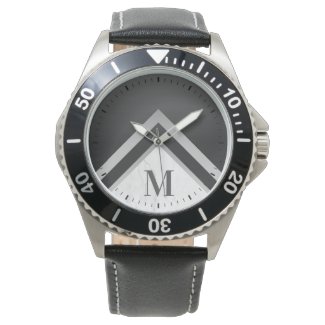 Personalized Black Silver Marble Geometric