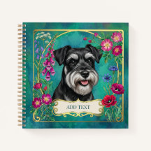 Personalized Black & Silver Schnauzer Notebook