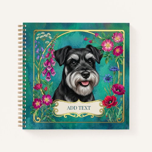 Personalized Black & Silver Schnauzer Notebook