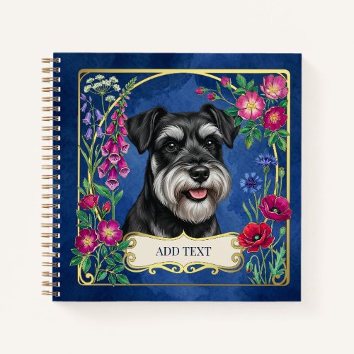 Personalized Black & Silver Schnauzer Notebook
