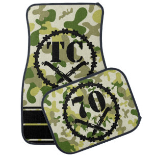 Personalized Black Skull Knives Barbed Wire Car Mat