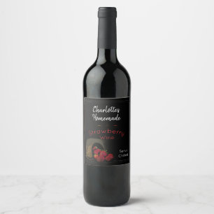 Personalized  Black Strawberry Wine Wine Label