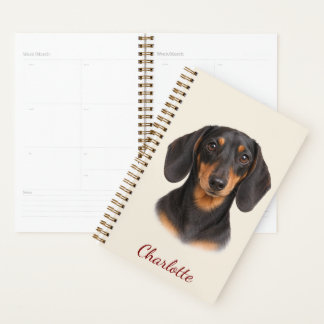 Personalized Black & Tan Dachshund with Name Planner