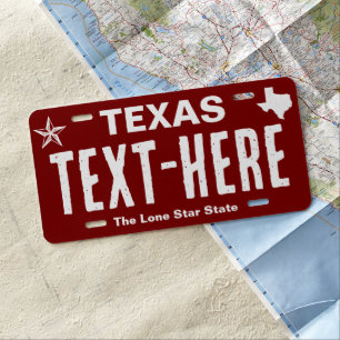 Personalized Black Texas License Plate
