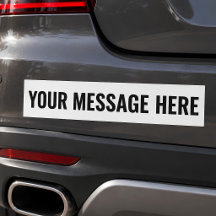 Personalized Black Text White Bumper Sticker