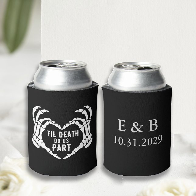 Personalized Black Til Death Wedding Can Cooler (Personalized Black Til Death Wedding Can Cooler
)