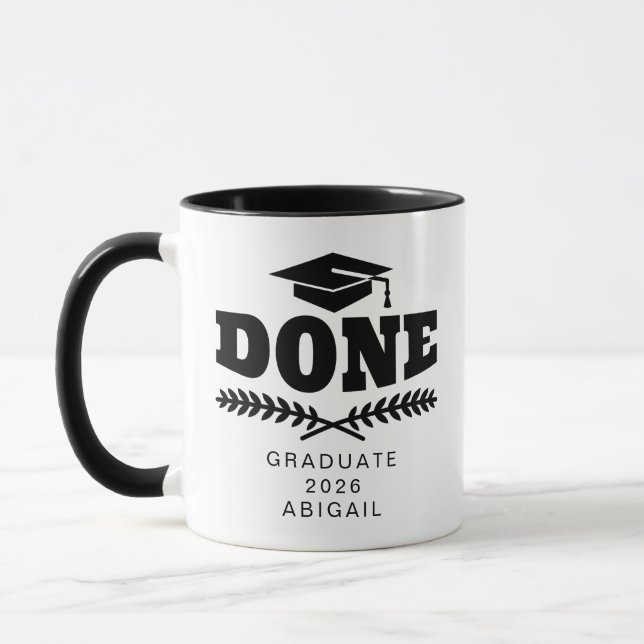 Personalized Black Typography Graduate 2021 Mug (Left)