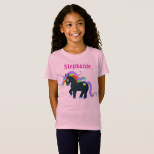 Personalized Black Unicorn T-Shirt