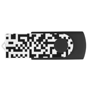 Personalized Black USB Flash Drive - QR Mark Clip