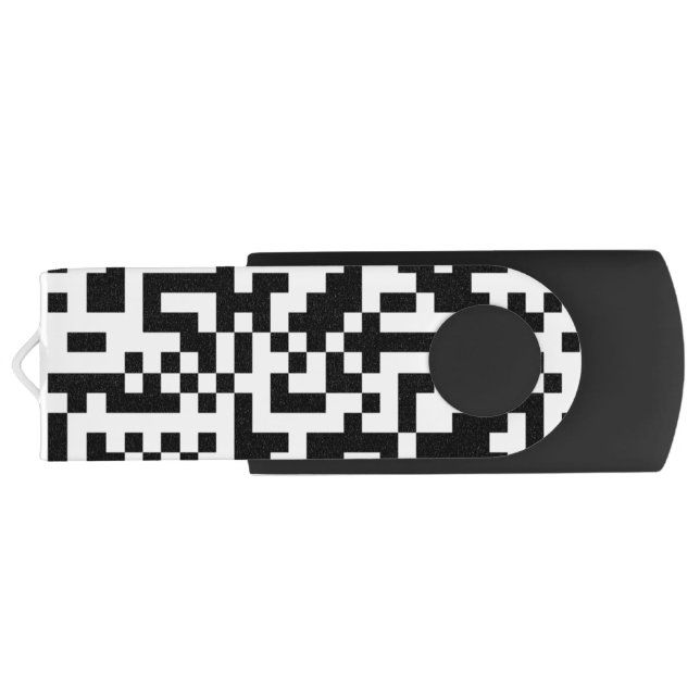 Personalized Black USB Flash Drive - QR Mark Clip (Back)