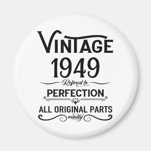Personalized black vintage 75th birthday party magnet