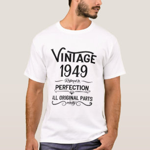 Personalized black vintage 75th birthday party T-Shirt