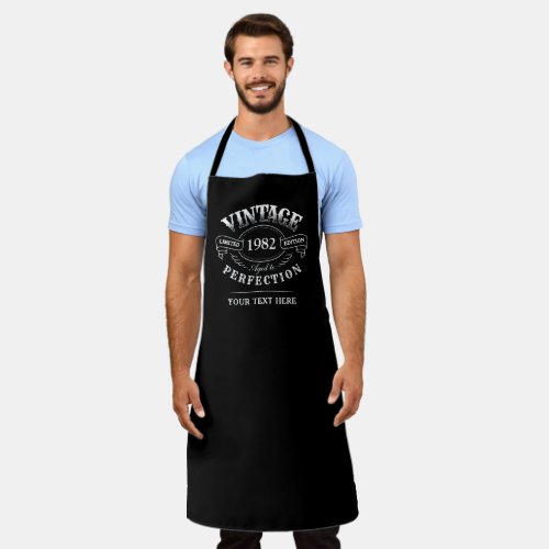 Personalized Black Vintage Aged To Perfection Apron