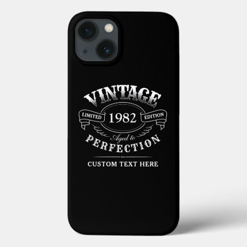 Personalized Black Vintage Aged To Perfection iPhone 13 Case