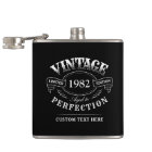 Personalized Black Vintage Aged To Perfection Flas