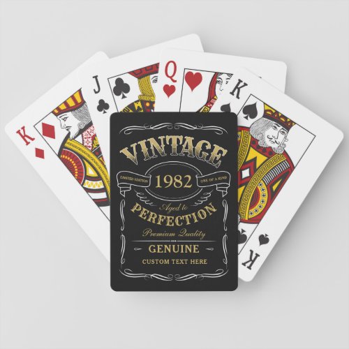 Personalized Black Vintage Aged To Perfection Play Playing Cards