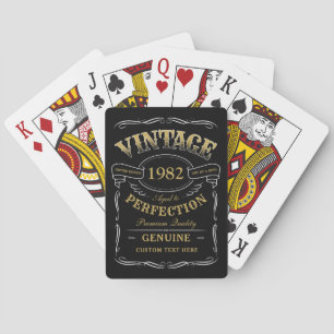 Personalized Black Vintage Aged To Perfection Play Poker Cards