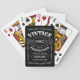 Personalized Black Vintage Aged To Perfection Playing Cards