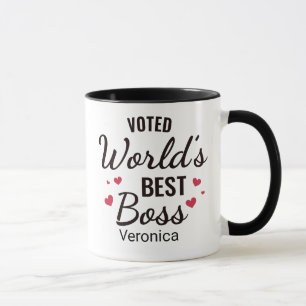 Personalized Black Voted World's Best Boss   Mug