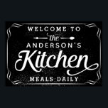 Personalized Black Welcome to the Kitchen Sign<br><div class="desc">Hang this personalized poster print in your kitchen and bring a little bit of that rustic farmhouse vibe to your home decor. Use the customize options to create a truly one of a kind for yourself by changing fonts and the background color.</div>