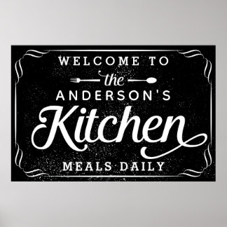 Personalized Black Welcome to the Kitchen Sign