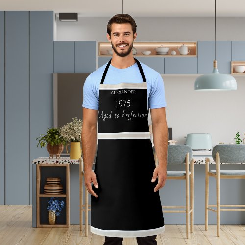  Personalized Black White Aged to perfection Apron