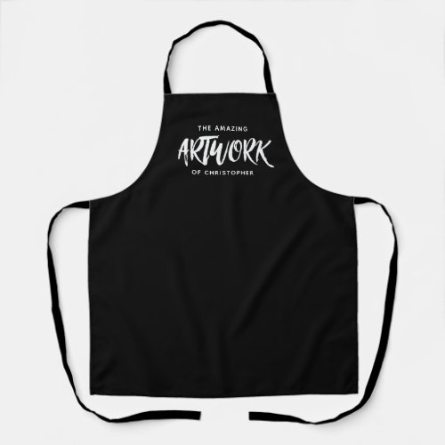 Personalized Black White Artist Apron