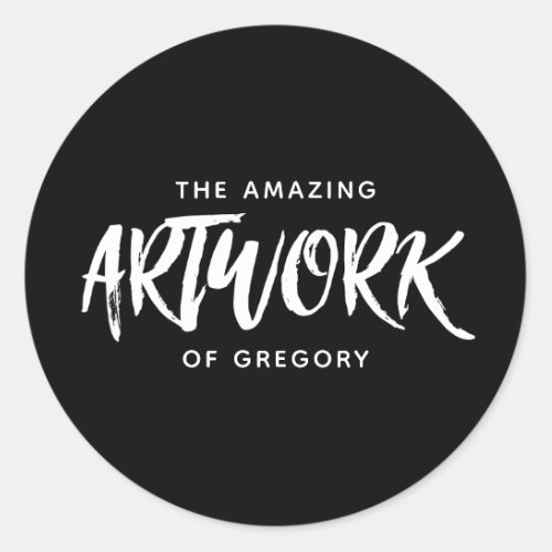 Personalized Black White Artist Artwork Sticker