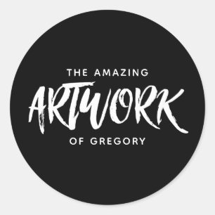 Personalized Black White Artist Artwork Sticker