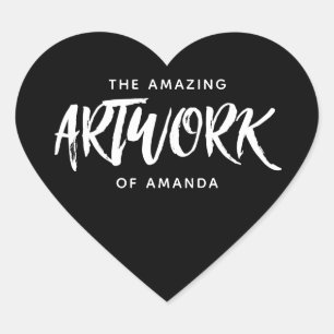 Personalized Black White Artist Artwork Sticker