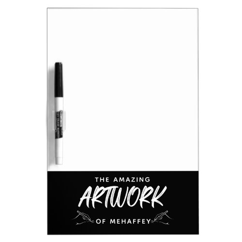 Personalized Black White Artist Keepsake Dry Erase Board