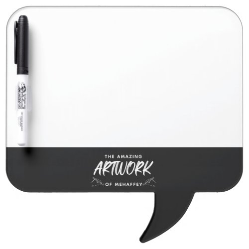 Personalized Black White Artist Keepsake Dry Erase Board