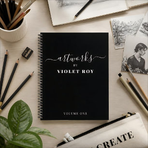 Personalized Black White Artist Sketchbook Noteboo Notebook
