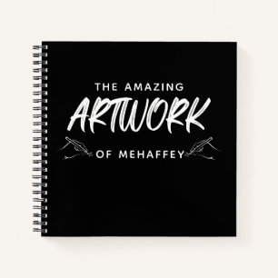 Personalized Black White Artist Sketchbook Notebook