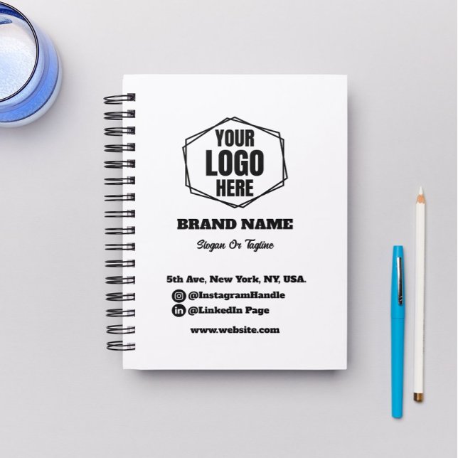 Personalized Black & White Business Logo Branded Planner (Creator Uploaded)