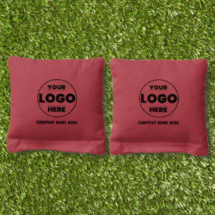 Personalized Black & White Business Logo Cornhole  Bags