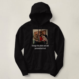 Personalized Black White Cat Mom Family Pet Photo Hoodie