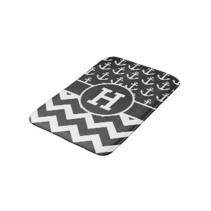 Black And White Chevron Bath Mats Rugs Zazzle