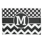 Personalized Black White Chevron Polka Dots