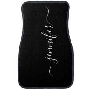 Personalized Black White Classy Monogram Modern Ca Car Floor Mat