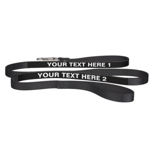 Personalized black white custom text solid color pet leash