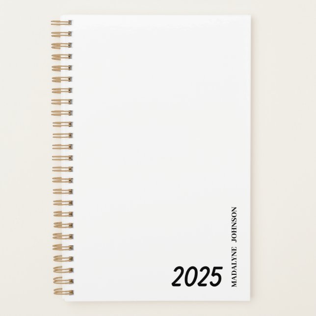 Personalized Black & White Dated My Daily Planner (Front)