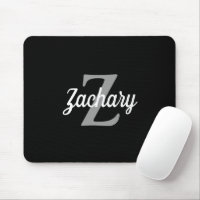 Personalized Black White Gray Retro Monogram