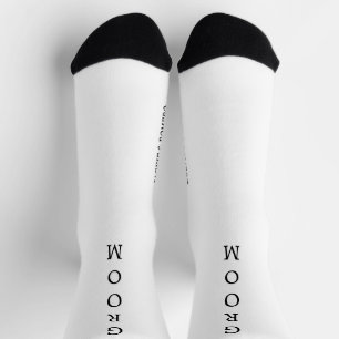 Personalized Black & White GROOM Wedding Socks
