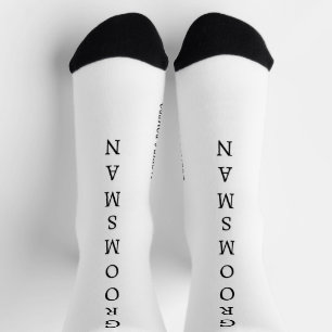 Personalized Black & White GROOMSMAN Wedding Socks